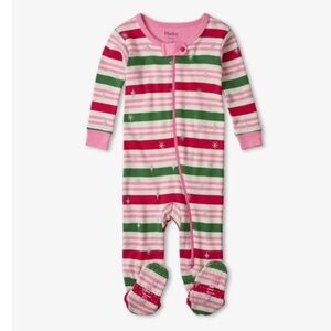 New Hatley Pink and‎ Green Striped Baby Sleeper/pajamas 9-12 months